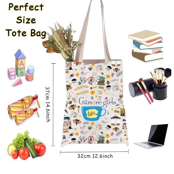 Gilmore Girls Tote Bag with Multicolor Design - Picture 4 of 5